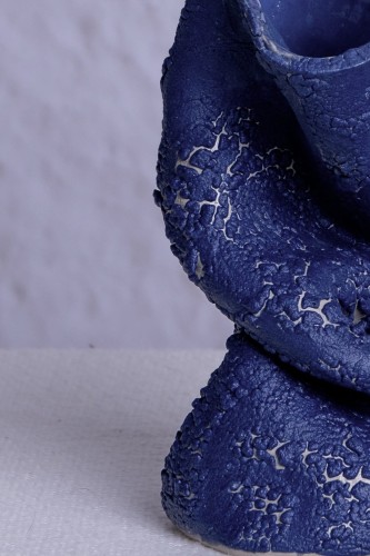 Wazon ceramiczny kobaltowy  ręcznie wykonany