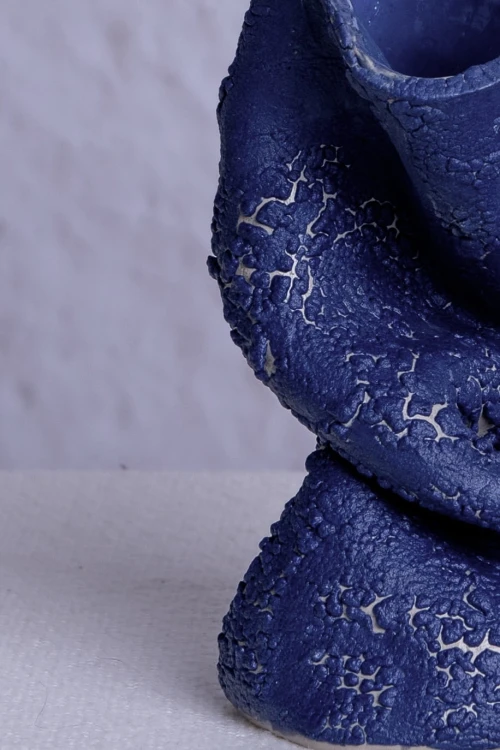 Wazon ceramiczny kobaltowy  ręcznie wykonany