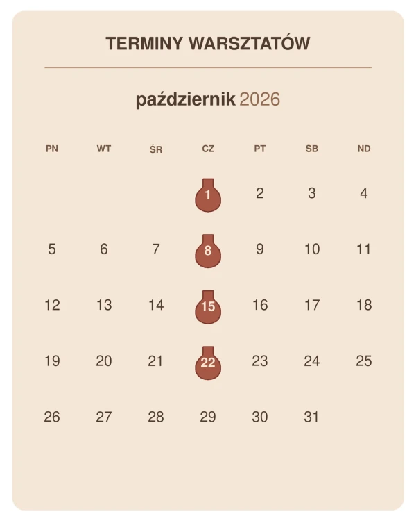 Terminy warsztatów ceramicznych w Strzebielinie – październik 2026